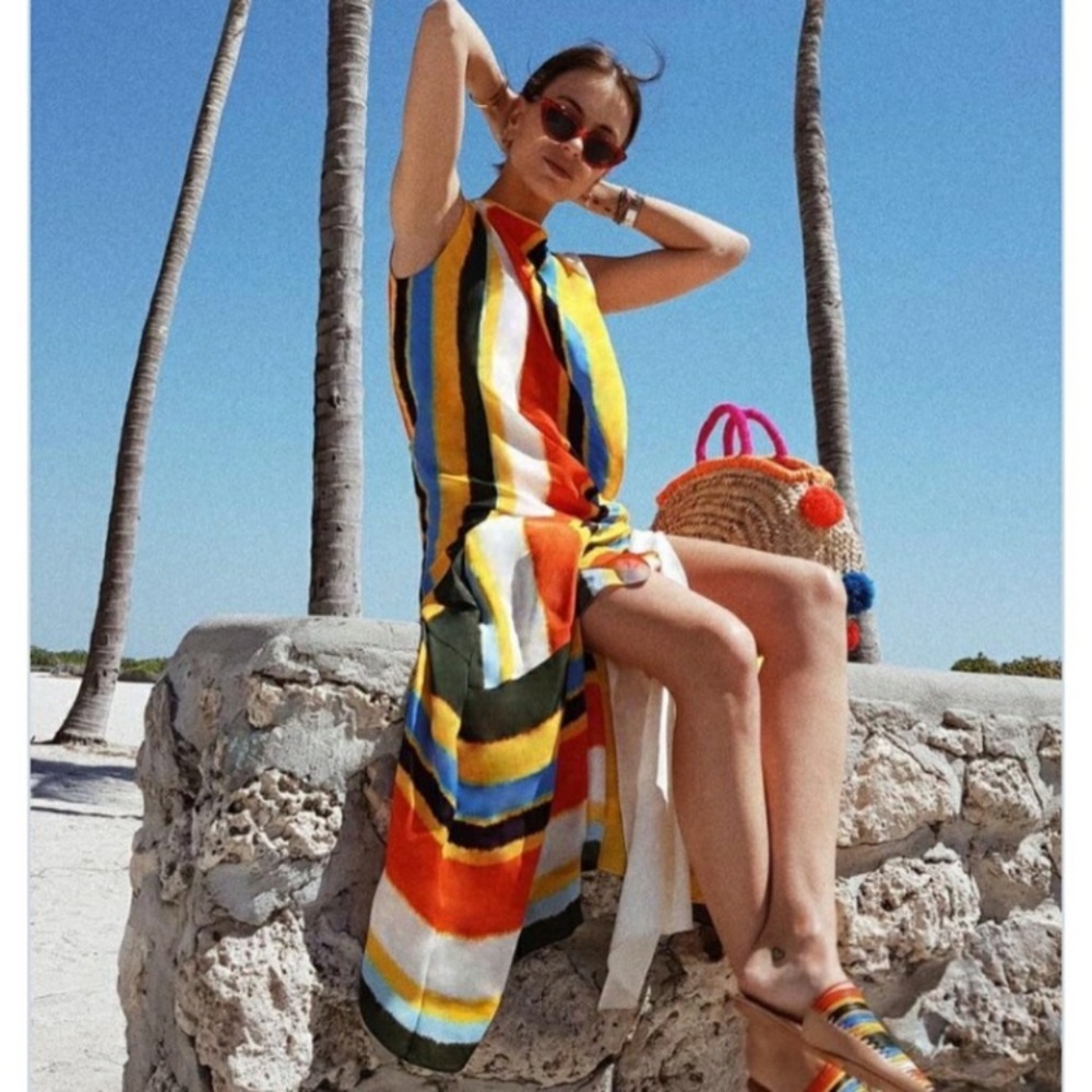 Tory Burch Size 2 Bettina Silk Wrap Dress Stripe